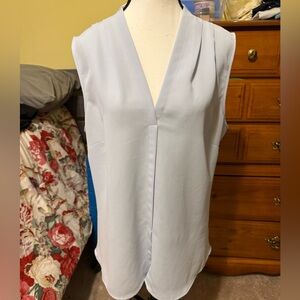 NIC+ZOE Light Gray/ Blue Sleeveless Blouse